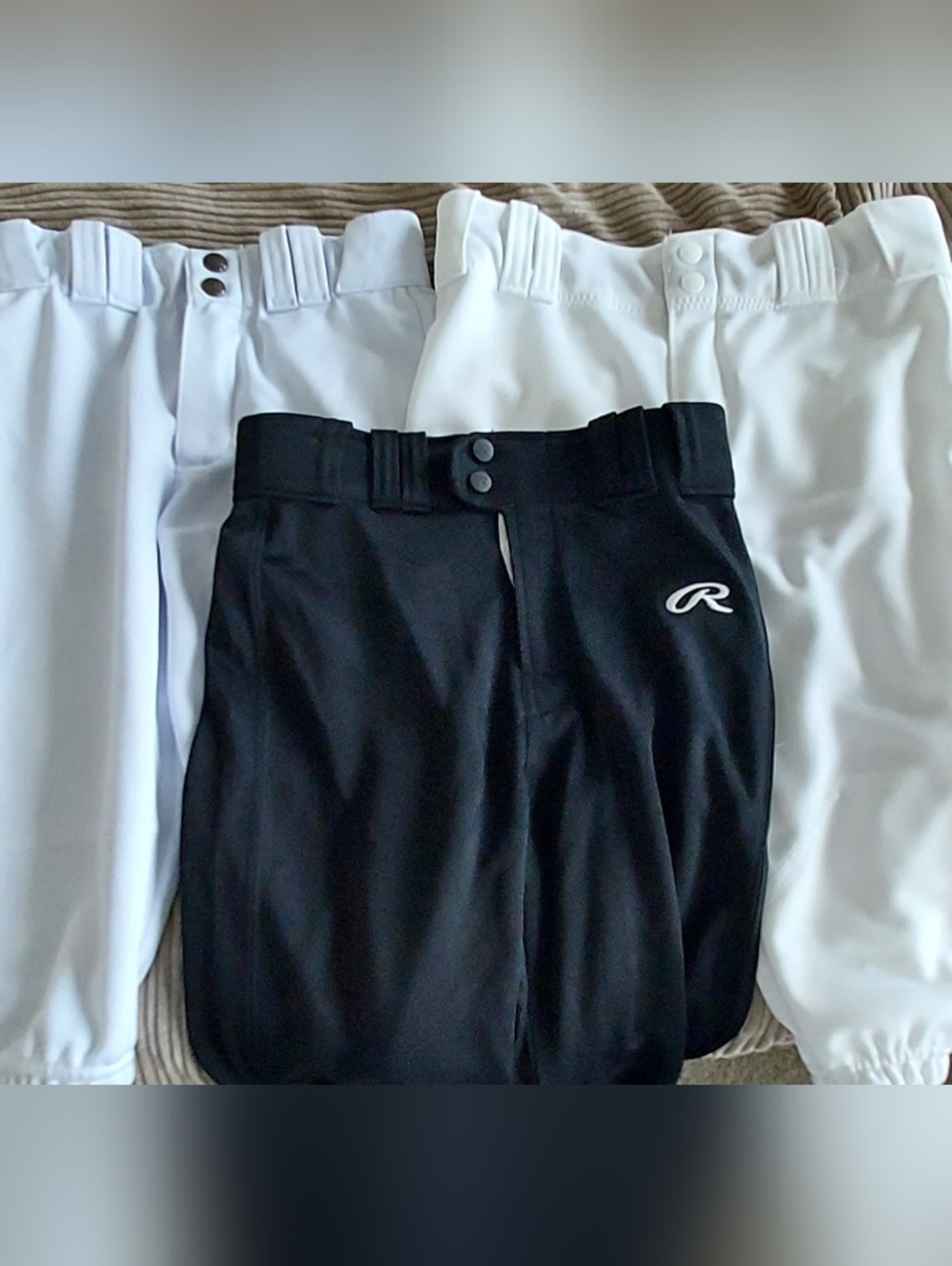 Baseball Youth Medium Black White Knicker Pants Little League Russell Rawlings 3